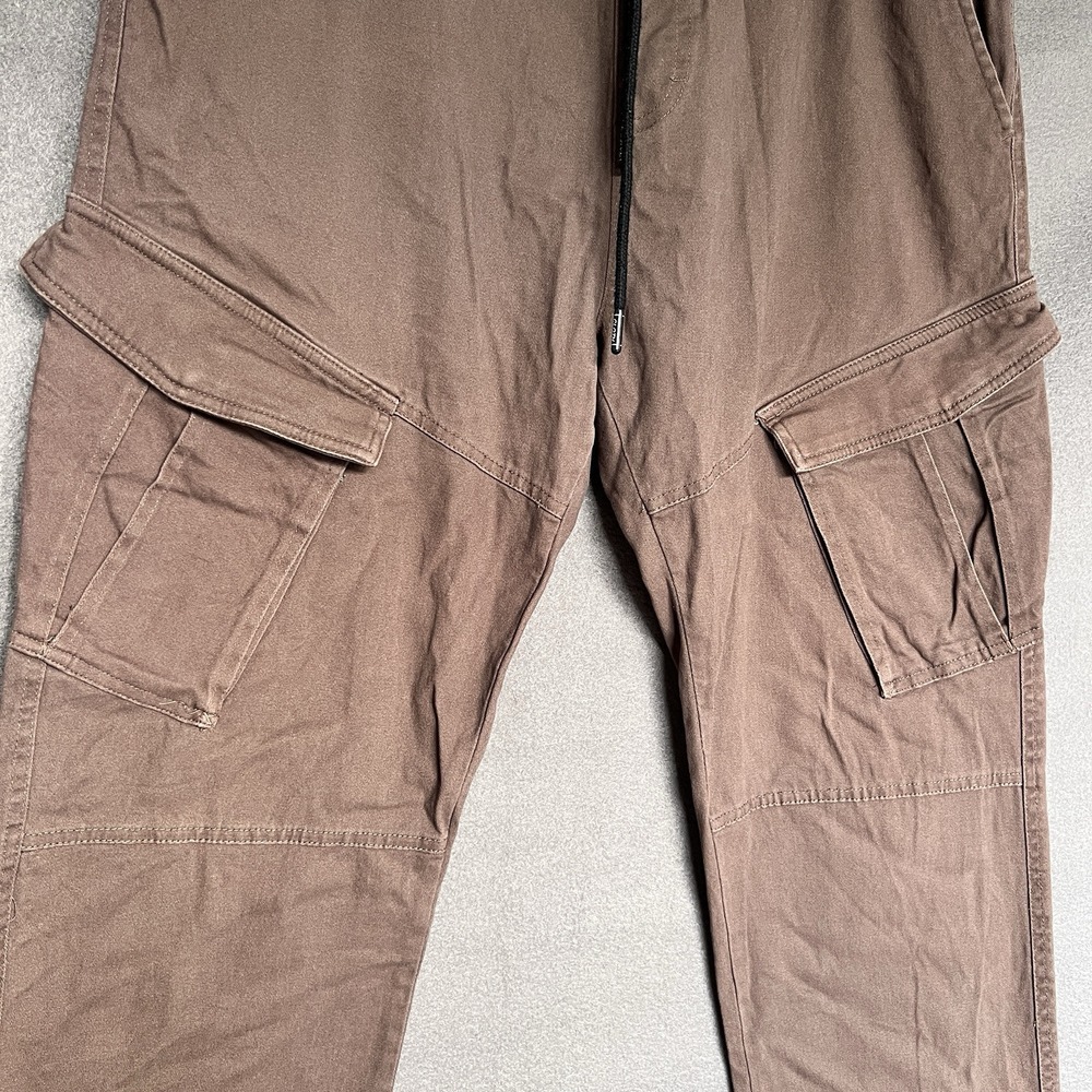 Brooklyn Cloth Pants men's large Pull brown cargo pockets flex stretch 29 inseam - Picture 4 of 15
